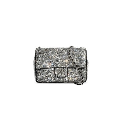 CHANEL MASTER MINI FLAP BAG SATIN STRASS AS4142 (20*13*6cm)